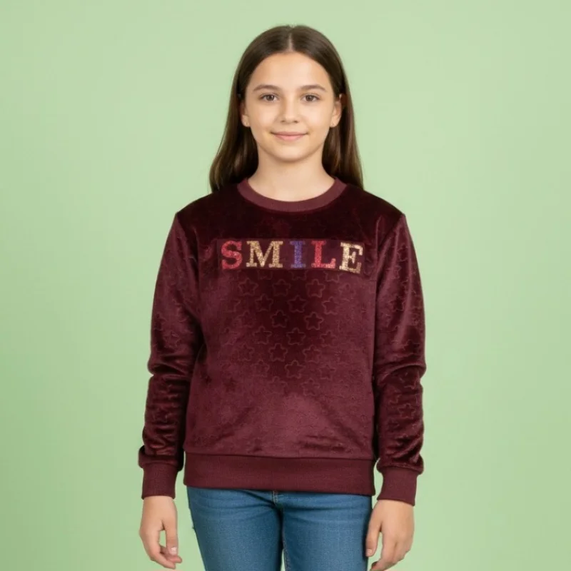 Girls catfish sweatshirt warm fleece for winter wear