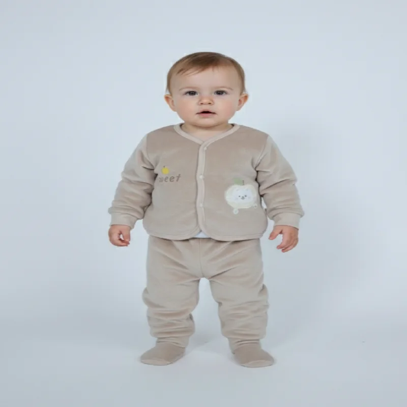 Sweet imported baby set Smooth Cozy Fleece for winter wear