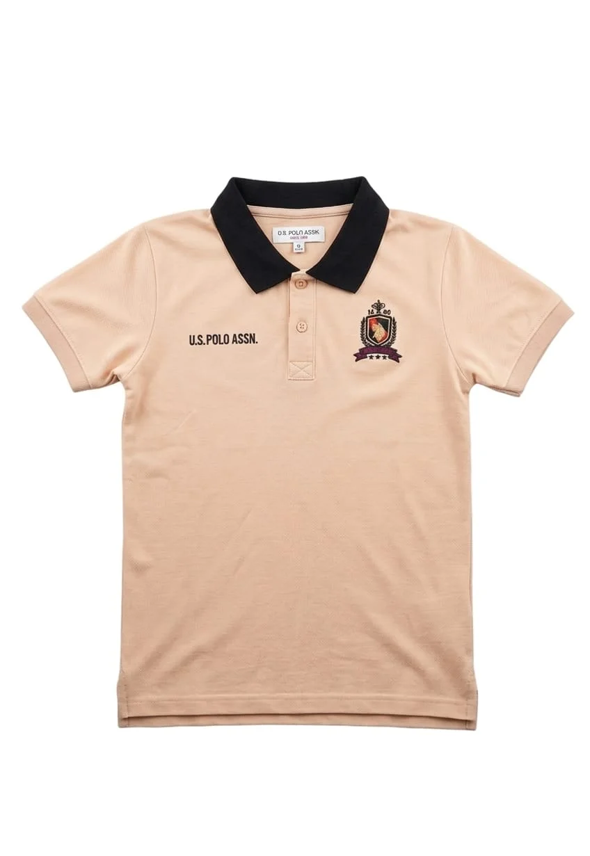 U.S .POLO T-SHIRT WITH CONTRASTED BLACK COLLAR FOR SUMMER WEAR