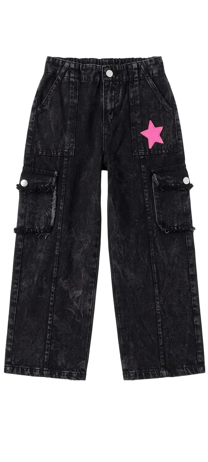 GIRLS CARGO JEANS FOR SUMMER WEAR