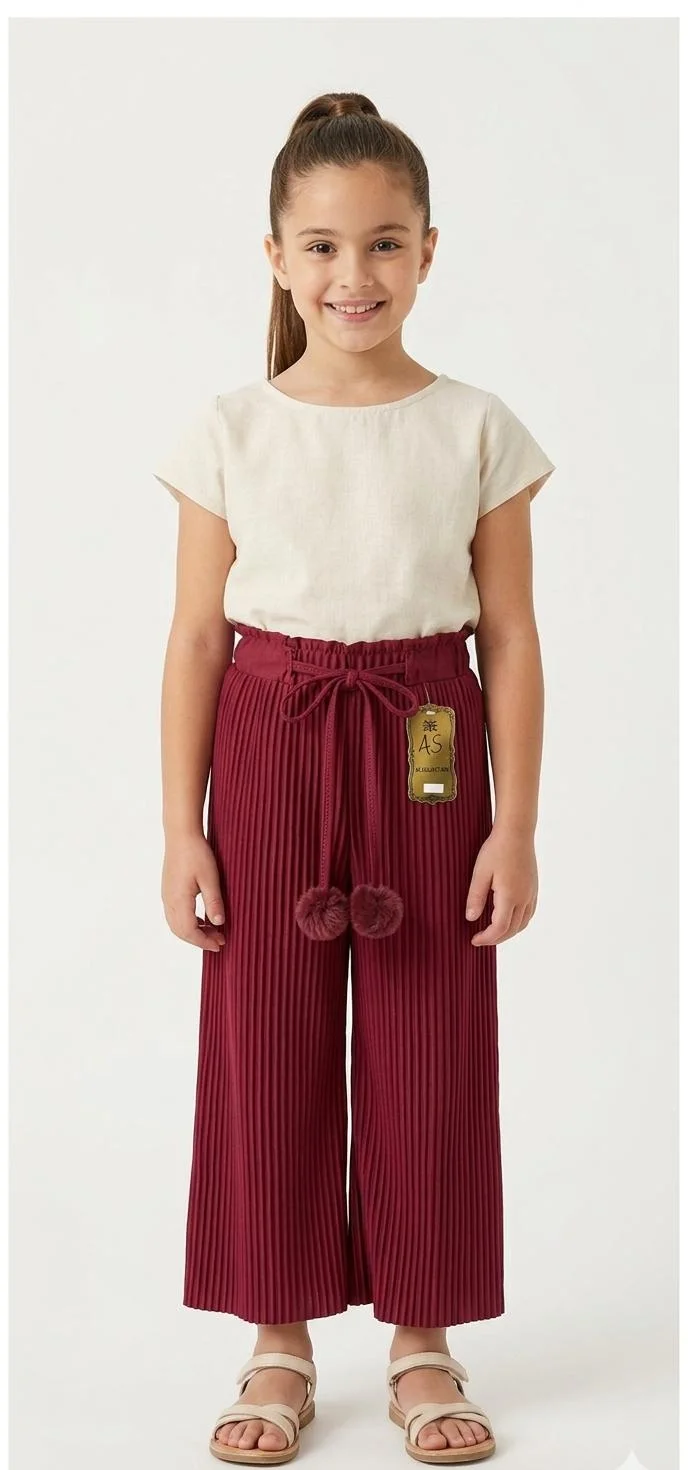 A.S GIRLS REGULAR FIT MAROON PALAZZO FOR SUMMER WEAR