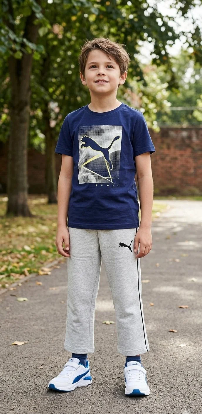 PUMA BOYS REGULAR FIT KNITTED SPORTS JOGGER FOR SUMMER WEAR