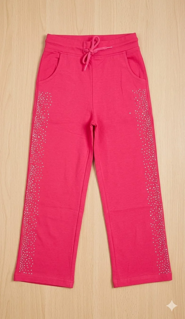 CATFISH GIRLS RHINESTONE CASUAL TROUSERS FOR SUMMER WEAR