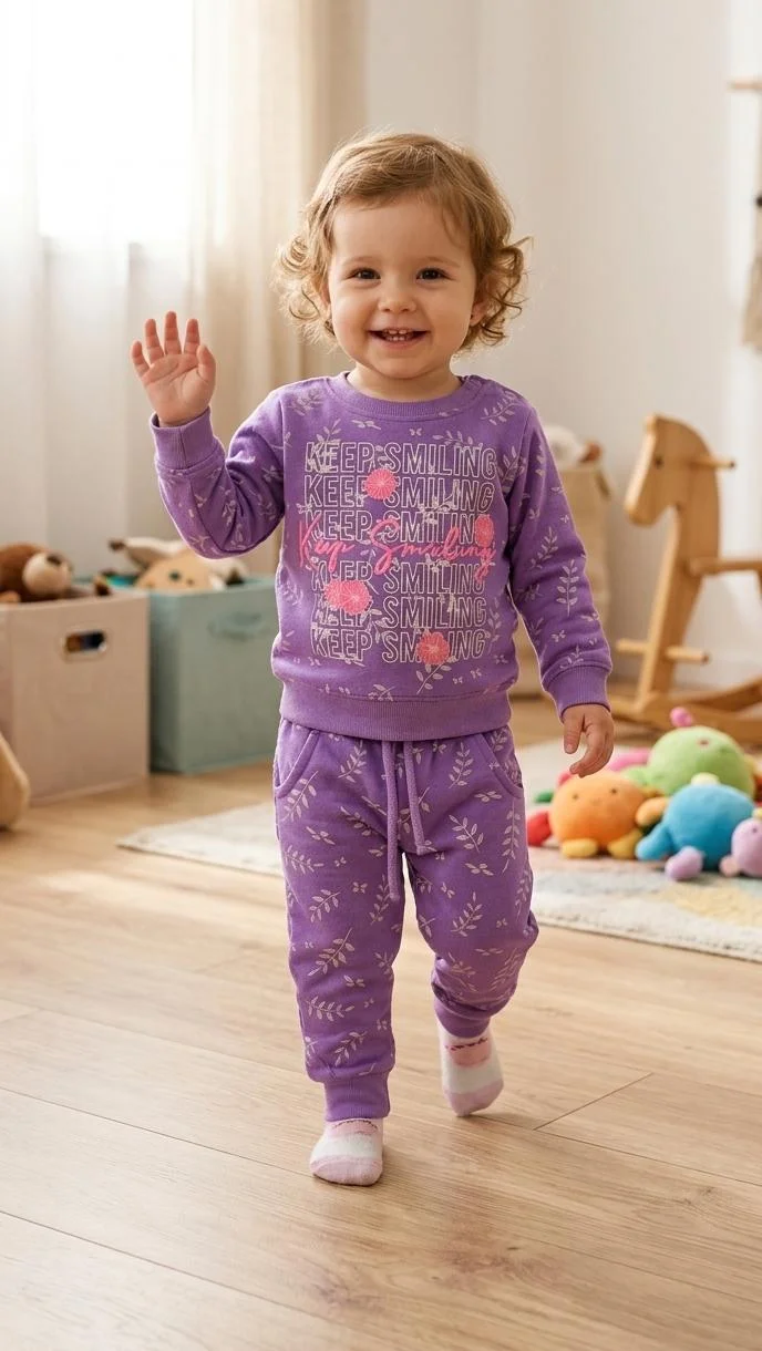 ROLYPOLY KIDS PRINTED SWEATSHIRT & JOGGER SET FOR SUMMER WEAR