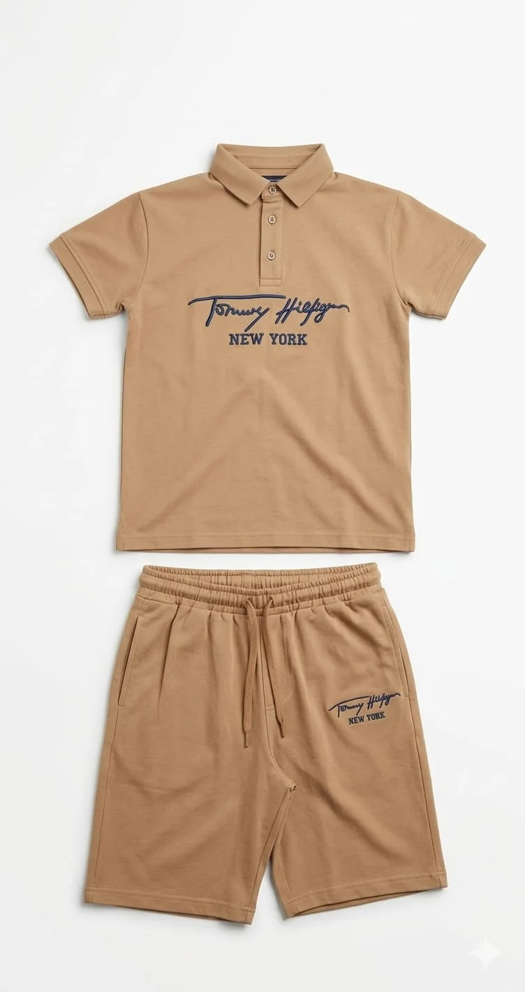 TOMMY HILFIGER BOYS POLO T-SHIRT & SHORT SET FOR SUMMER WEAR