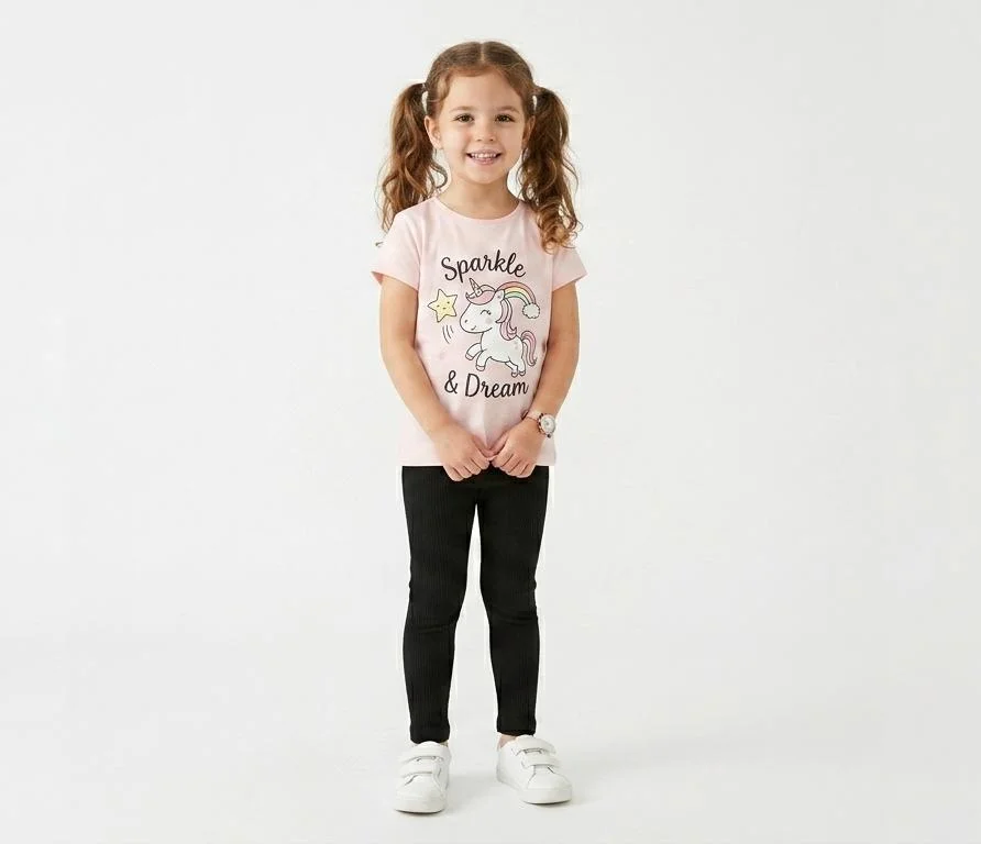 JAKARCH GIRLS FIT COTTON LEGGINGS WITH WAISTBAND FOR SUMMER WEAR