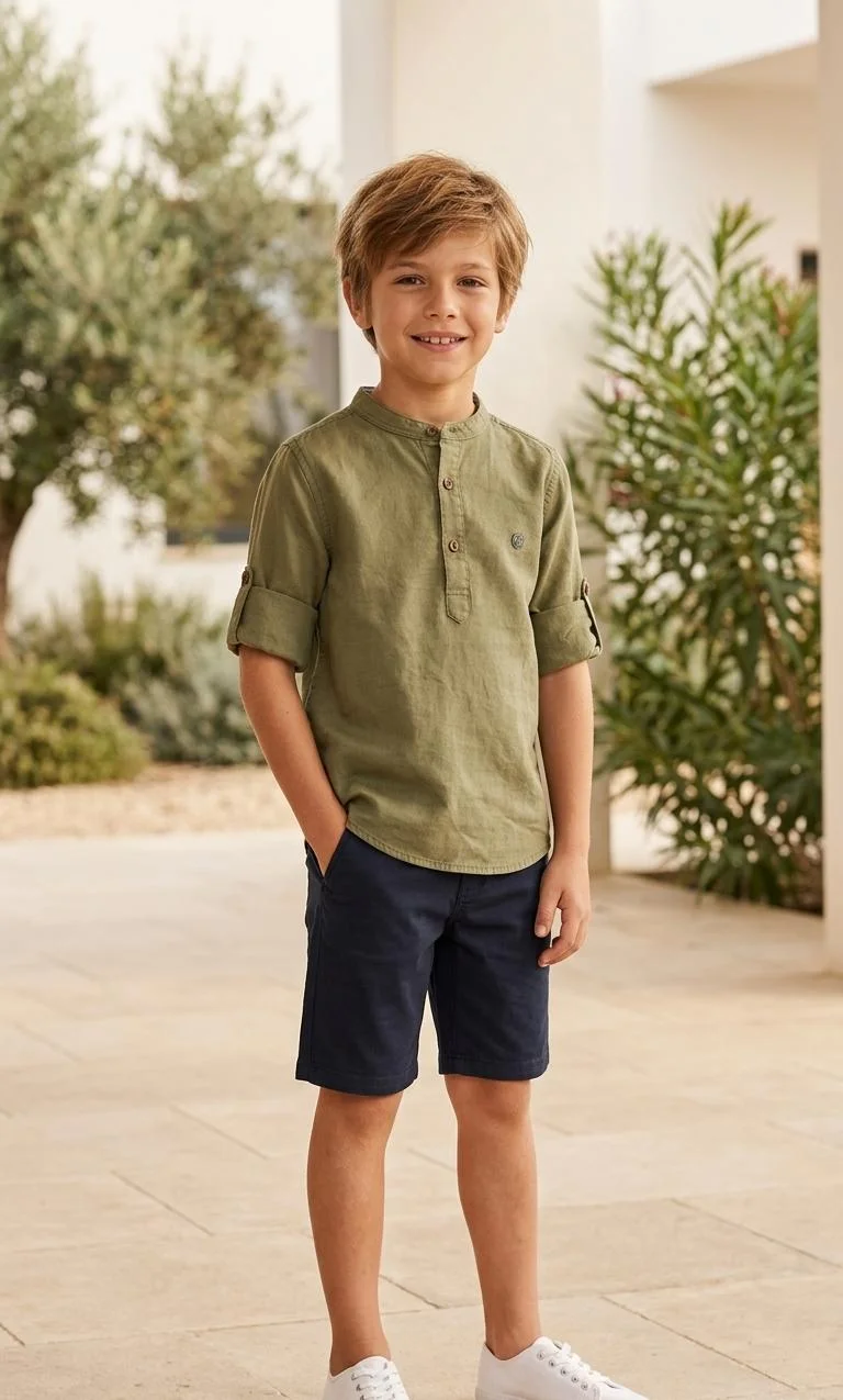 PMCXX BOYS MANDARIN COLLER SHIRT FOR SUMMER WEAR