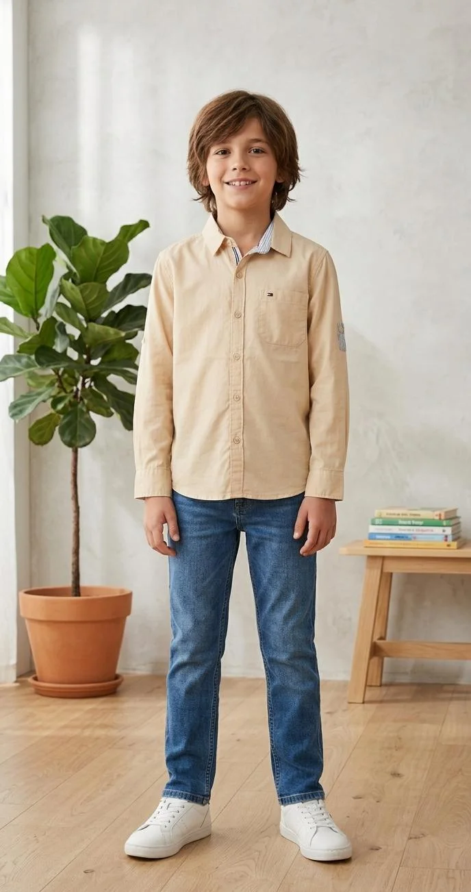 TOMMY HILFIGER BOYS SOLID CASUAL SHIRT FOR SUMMER WEAR