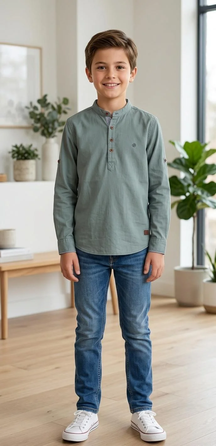 PMCXX BOYS MANDARIN COLLER SHIRT FOR SUMMER WEAR