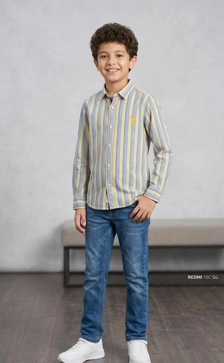 U.S.POLO ASSN. BOYS REGULAR FIT SHIRT FOR SUMMER WEAR