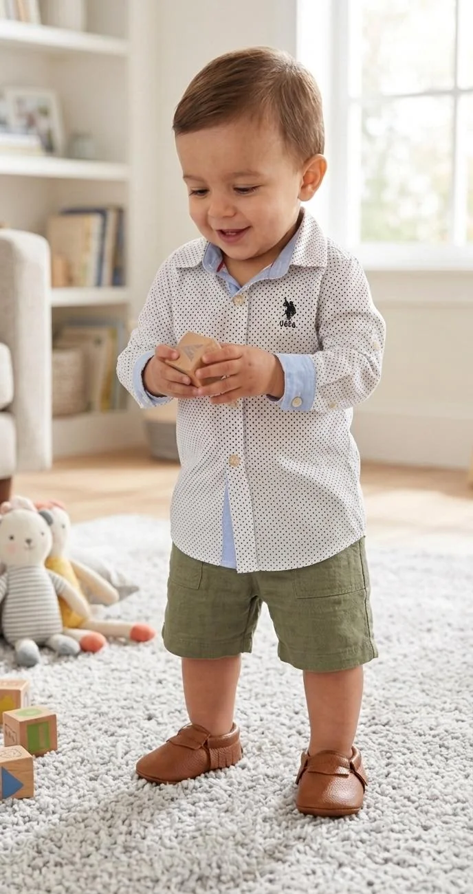 U.S.POLO ASSN. CASUAL DOTTED SHIRT FOR SUMMER WEAR