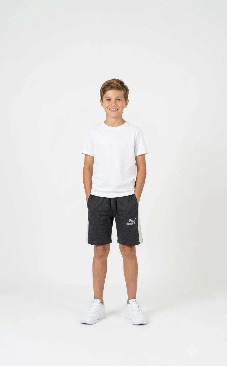 BOYS COTTON RICH STRETCHABLE KNIT TERRY SHORTS FOR SUMMER WEAR