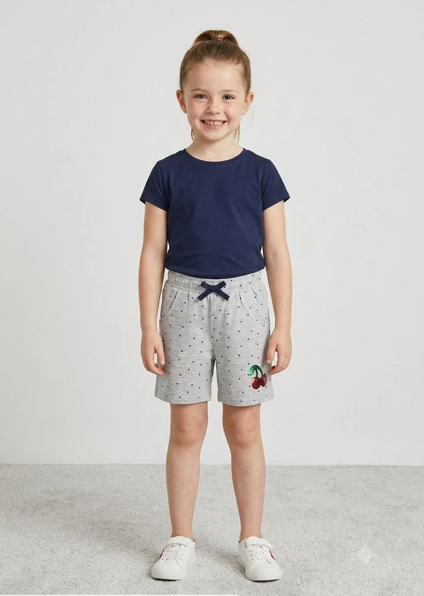CATFISH GIRLS PRINTED COTTON SHORTS FOR SUMMER WEAR