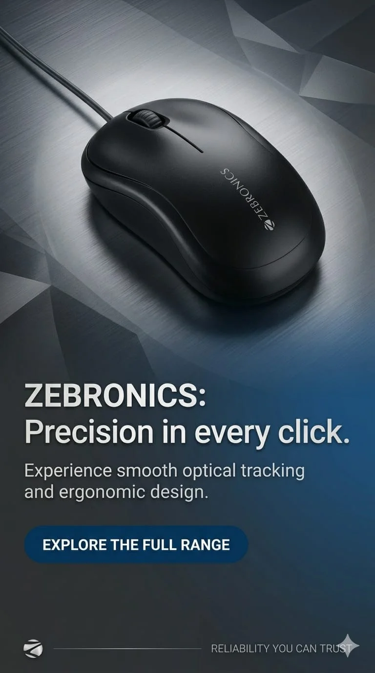 ZEBRONICS WIRED MOUSE USB OBTICAL COMFORT